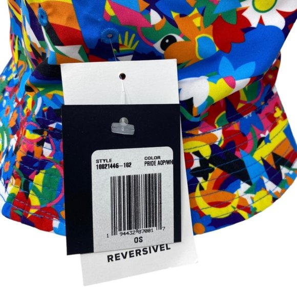 š„HOT SALEš„Converse Reversible Bucket Hat Multi White Canvas 10021446-102 - Picture 6 of 6